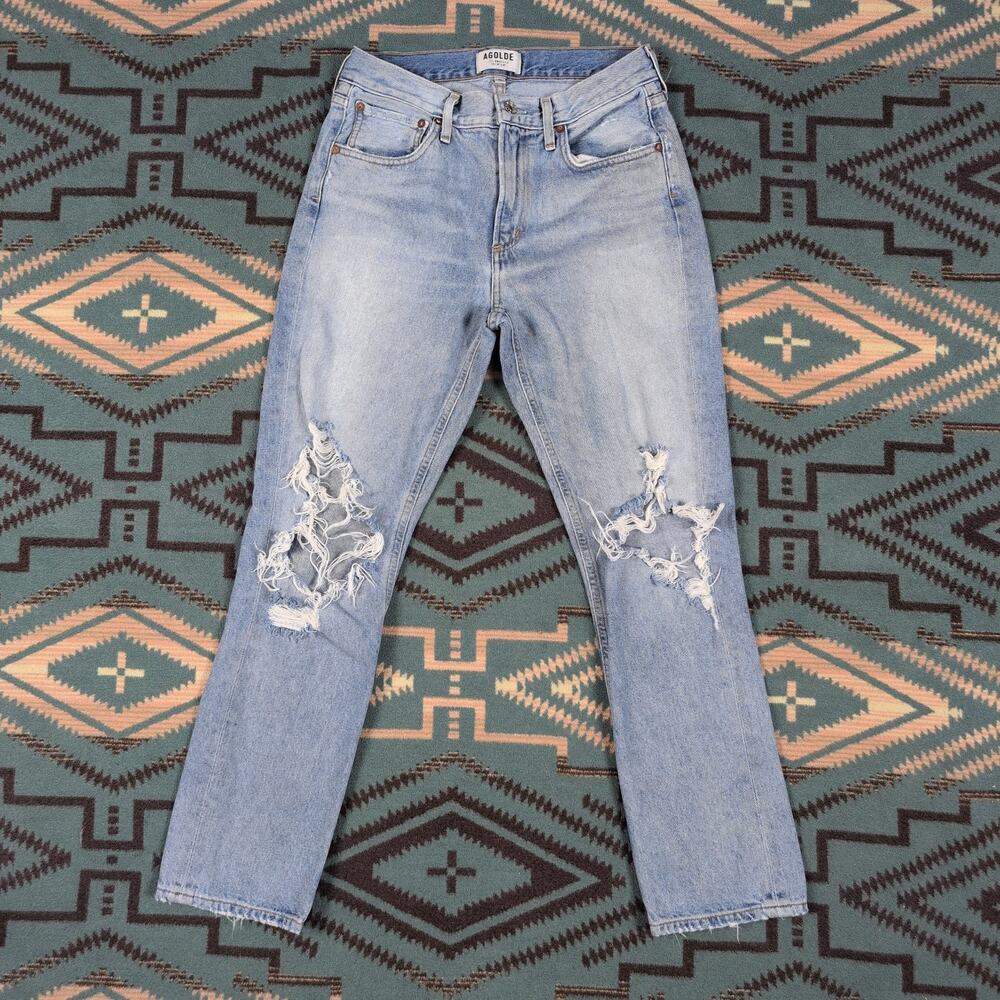 Agolde Cigarette Low Slung Straight Leg Ankle Crop Jeans 26x27